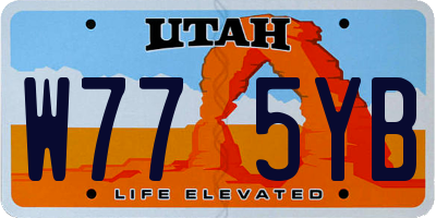 UT license plate W775YB