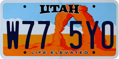 UT license plate W775YO