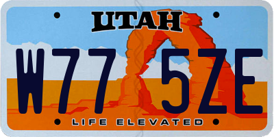UT license plate W775ZE