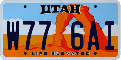 UT license plate W776AI