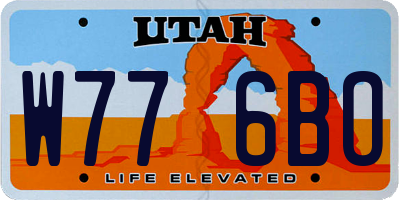 UT license plate W776BO