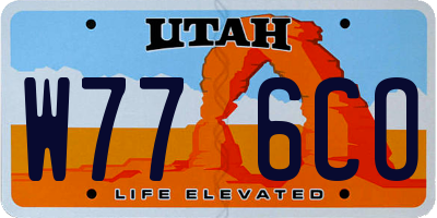 UT license plate W776CO