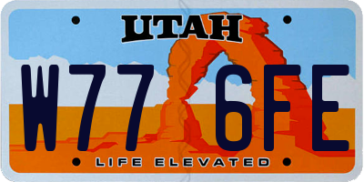 UT license plate W776FE