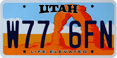 UT license plate W776FN