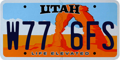 UT license plate W776FS