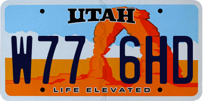 UT license plate W776HD