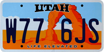 UT license plate W776JS