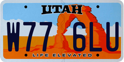 UT license plate W776LU