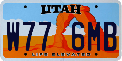 UT license plate W776MB