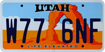 UT license plate W776NF