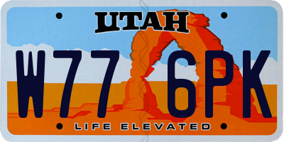 UT license plate W776PK