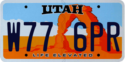 UT license plate W776PR