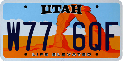 UT license plate W776QF