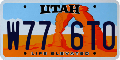 UT license plate W776TO