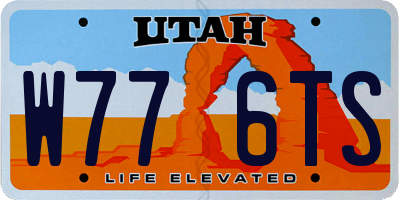 UT license plate W776TS