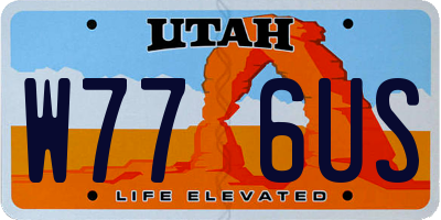 UT license plate W776US