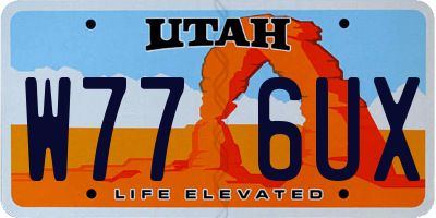 UT license plate W776UX