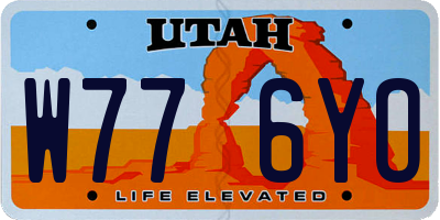 UT license plate W776YO