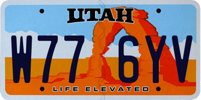 UT license plate W776YV