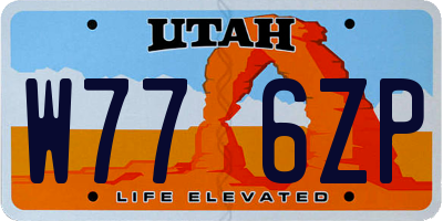 UT license plate W776ZP