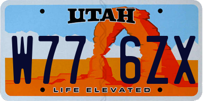 UT license plate W776ZX