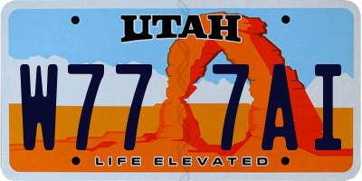 UT license plate W777AI