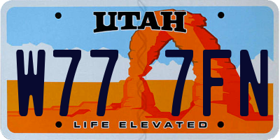 UT license plate W777FN
