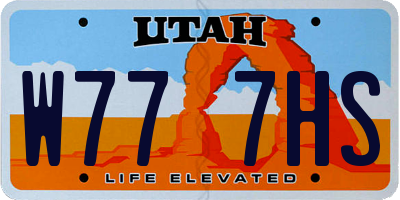 UT license plate W777HS