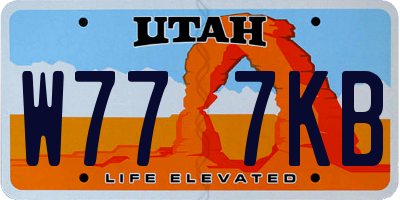 UT license plate W777KB