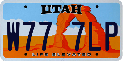 UT license plate W777LP