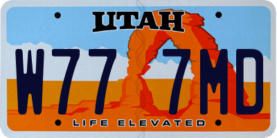 UT license plate W777MD