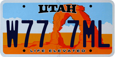 UT license plate W777ML