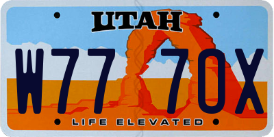 UT license plate W777OX