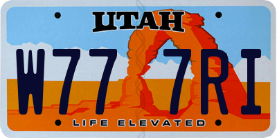 UT license plate W777RI