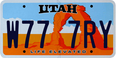 UT license plate W777RY