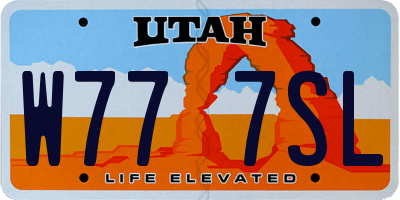 UT license plate W777SL