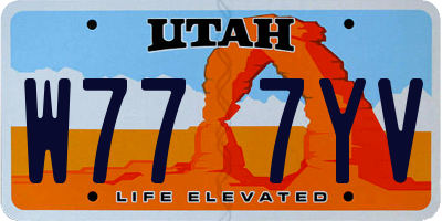 UT license plate W777YV