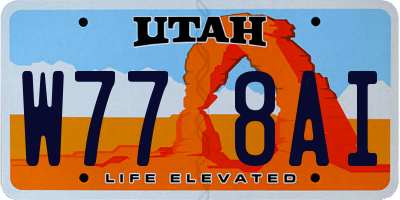 UT license plate W778AI