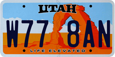 UT license plate W778AN