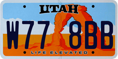 UT license plate W778BB