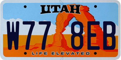 UT license plate W778EB