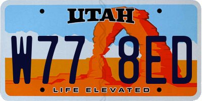 UT license plate W778ED