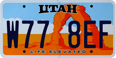 UT license plate W778EF