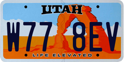 UT license plate W778EV
