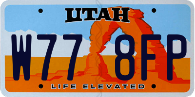 UT license plate W778FP