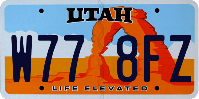 UT license plate W778FZ