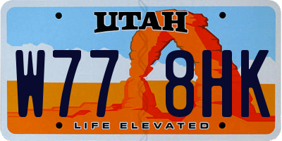 UT license plate W778HK
