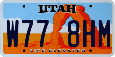 UT license plate W778HM