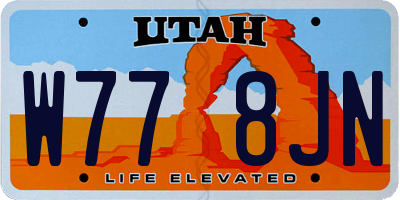 UT license plate W778JN