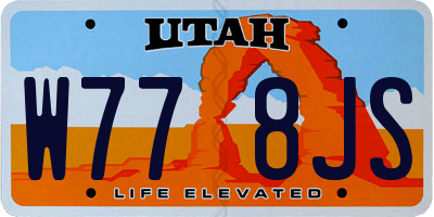 UT license plate W778JS